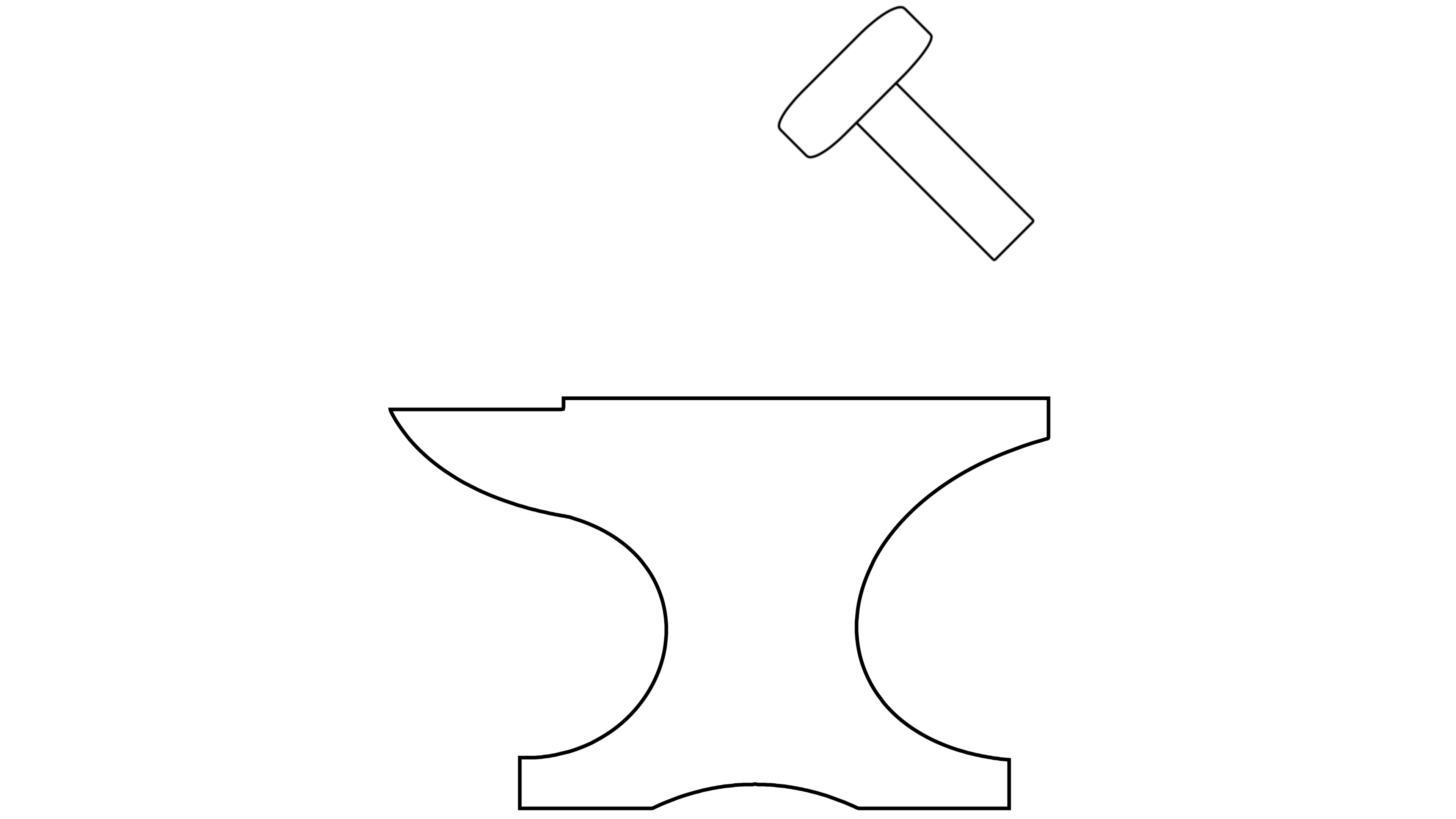 Hammer hitting anvil